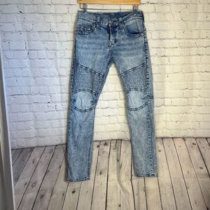 True Religion Geno Relaxed Slim Stonewashed Acid Jeans size 30 World Tour
